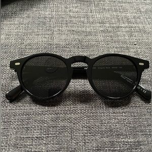 Oliver Peoples  Gregory Peck Black Sunglasses
